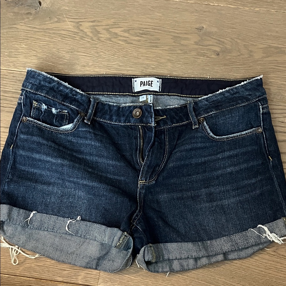 PAIGE Women's Jean Shorts - Dark Blue